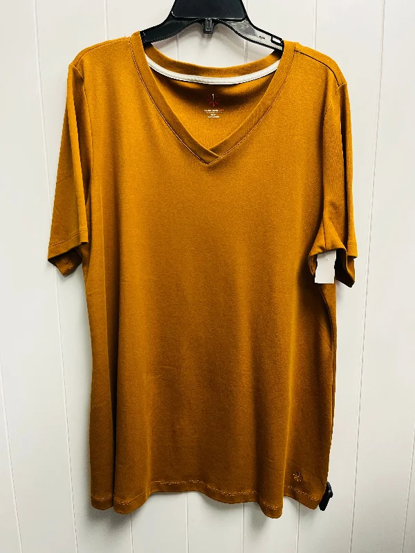 Top Short Sleeve Basic By Isaac Mizrahi Live Qvc In Yellow, Size: Xl Elegant Men's Formal 