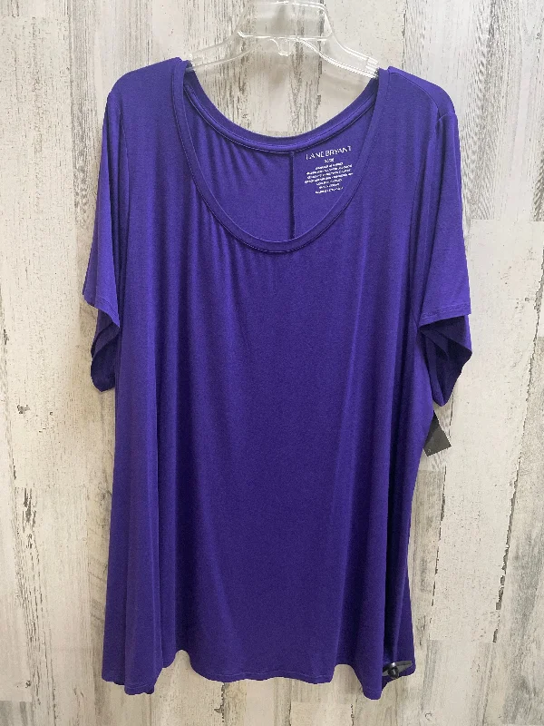 Top Short Sleeve By Lane Bryant In Purple, Size: 3x Masculine Men's 