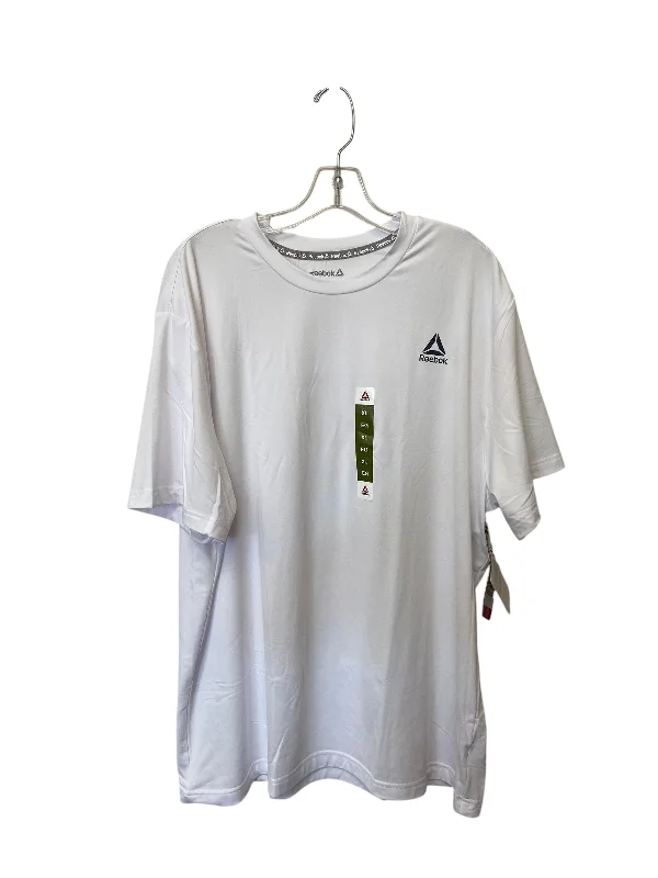 Athletic Top Short Sleeve By Reebok In White, Size: Xl Hip Men's Retro