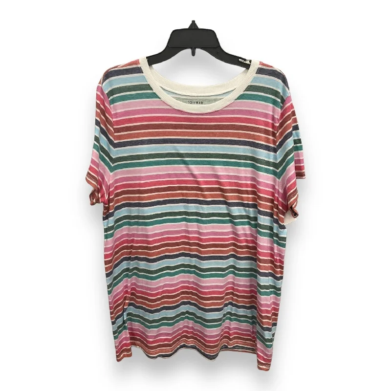 Top Short Sleeve Basic By Torrid In Striped Pattern, Size: 2x Streetwear Style