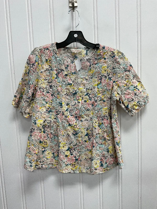 Top Short Sleeve By Solitaire In Floral Print, Size: M Laid