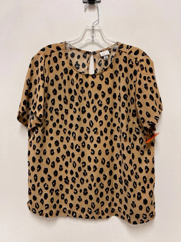 Top Short Sleeve By A New Day In Animal Print, Size: L Sophisticated Men's 