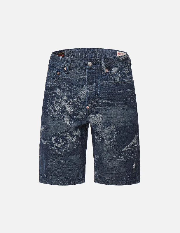 Komainu Jacquard Denim Shorts