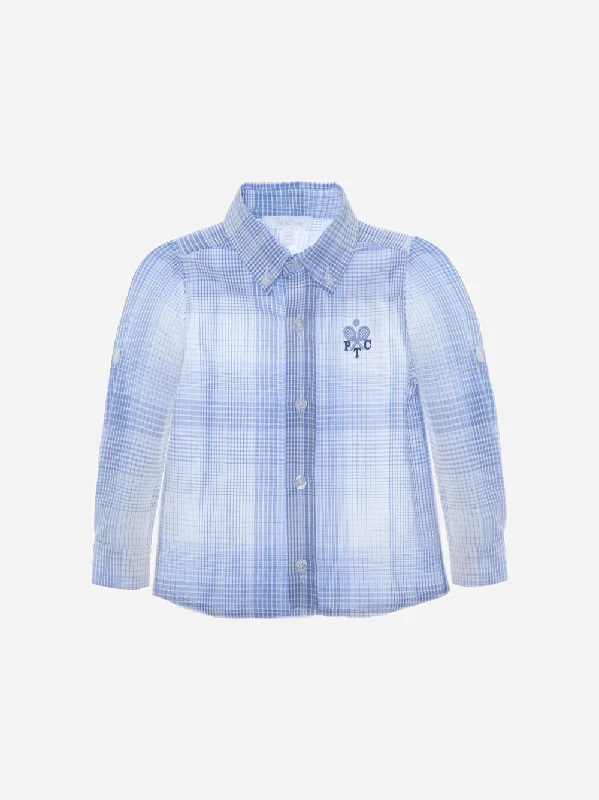 PATACHOU BLUE CHECKED COLLAR SHIRT [FINAL SALE]