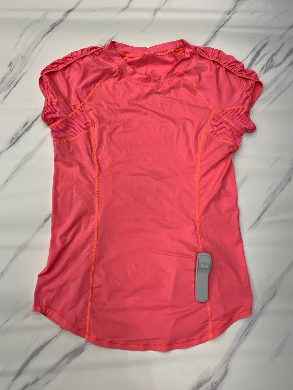 Athletic Top Short Sleeve By Lululemon In Orange, Size: 6 Streetwear Style