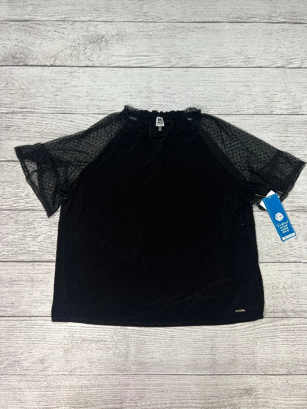 Top Short Sleeve By Anne Klein In Black, Size: 3x Edgy Men's Punk