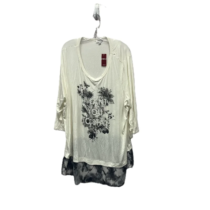 Top Long Sleeve By Avenue In White, Size: 1x