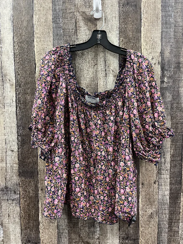 Top Short Sleeve By Old Navy In Floral Print, Size: 2x Monochromatic All