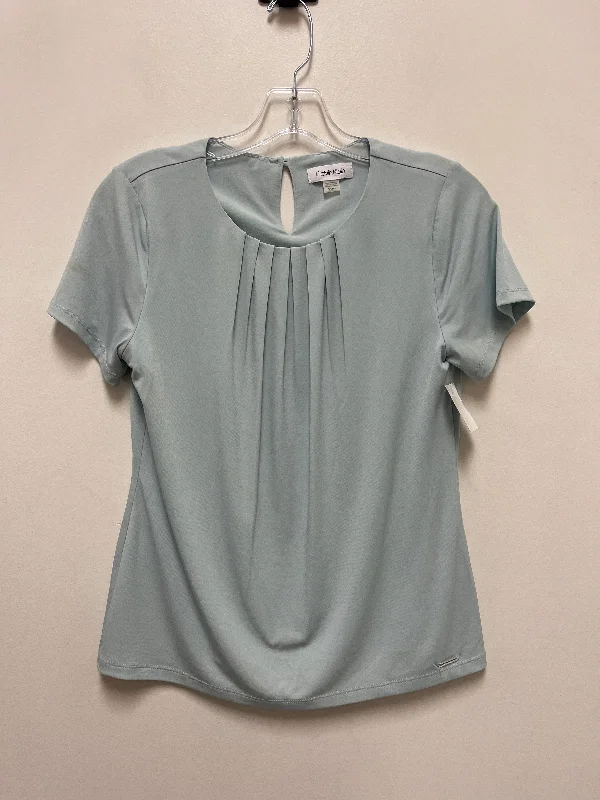 Top Short Sleeve By Calvin Klein In Blue, Size: S Organic