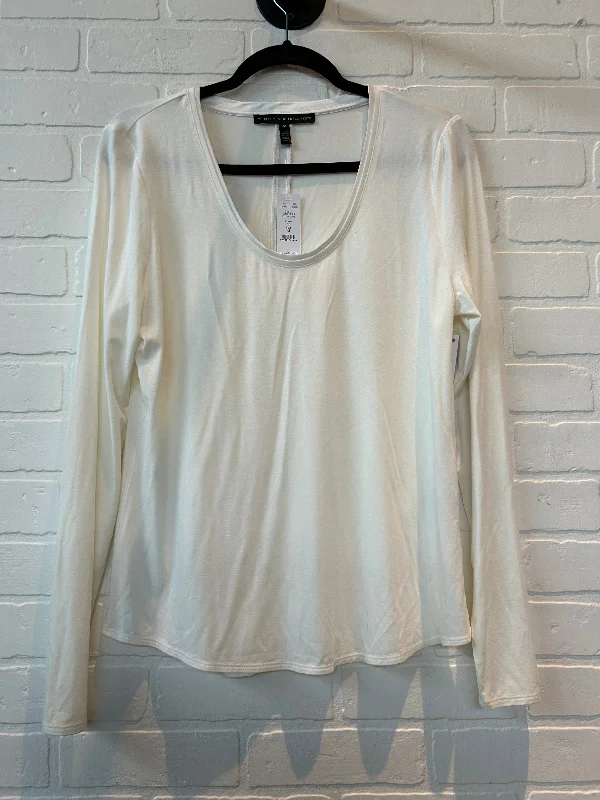 Top Long Sleeve Basic By White House Black Market In Cream, Size: M