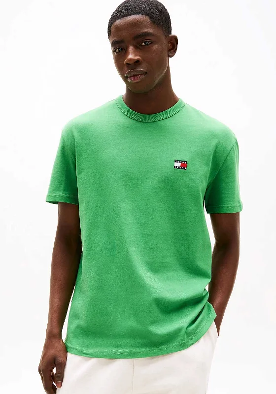 Tommy Jeans Badge Crew Neck T-Shirt, Coastal Green Cool Men's Skate