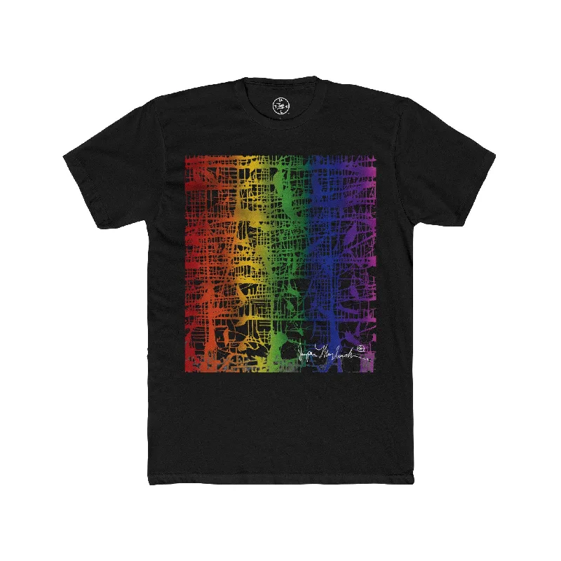 Rainbow Matrix by Jumper Maybach® - MEN'S Cotton Crew Tee Modern Men's Tech