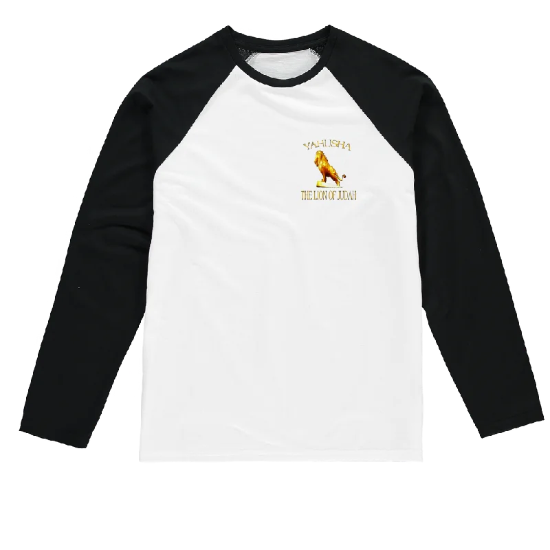 Yahusha-The Lion of Judah 01 Designer Vanilla Sublimation Raglan Long Sleeve Unisex T-shirt Confident Men's High