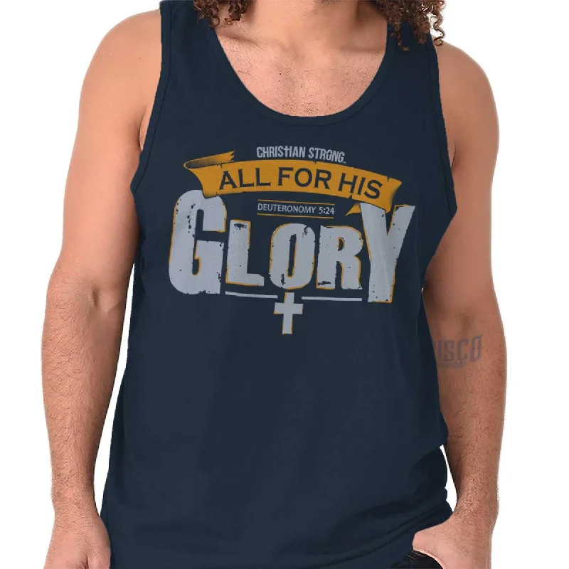 All for His Glory Tank Top Unique Men's Patch