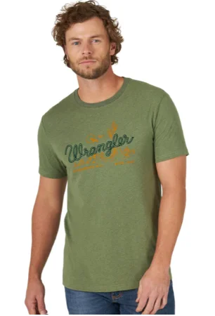 Wrangler® Men's Logo Sage Heather Graphic T-Shirt Traditional Men's Country