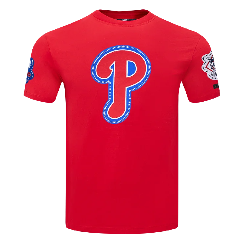 MLB PHILADELPHIA PHILLIES DIY PICK STITCH MEN'S SINGLE JERSEY TOP (RED) Dapper Men's 1920S