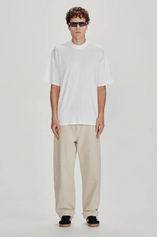 Commoners Mens Oversized Tee - White Refined Men's Velvet