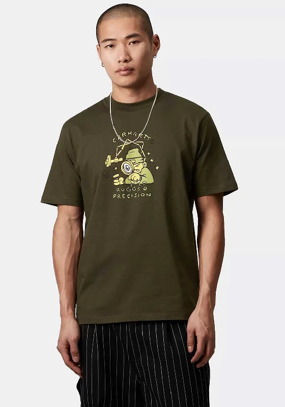 Carhartt WIP Precision Work T-Shirt, Turtle Green Refined Men's Hand