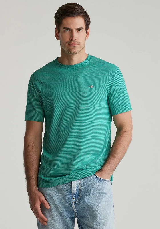 Gant Small Stripe T-Shirt, Deep Green Lumberjack