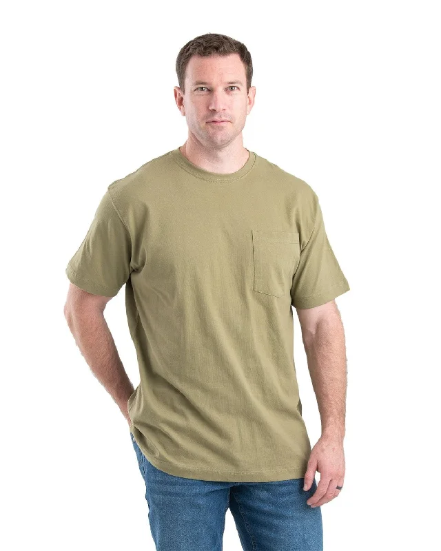 Berne Apparel Mens Heavyweight Pocket Tee Desert 100% Cotton S/S T-Shirt Youthful Men's Pop