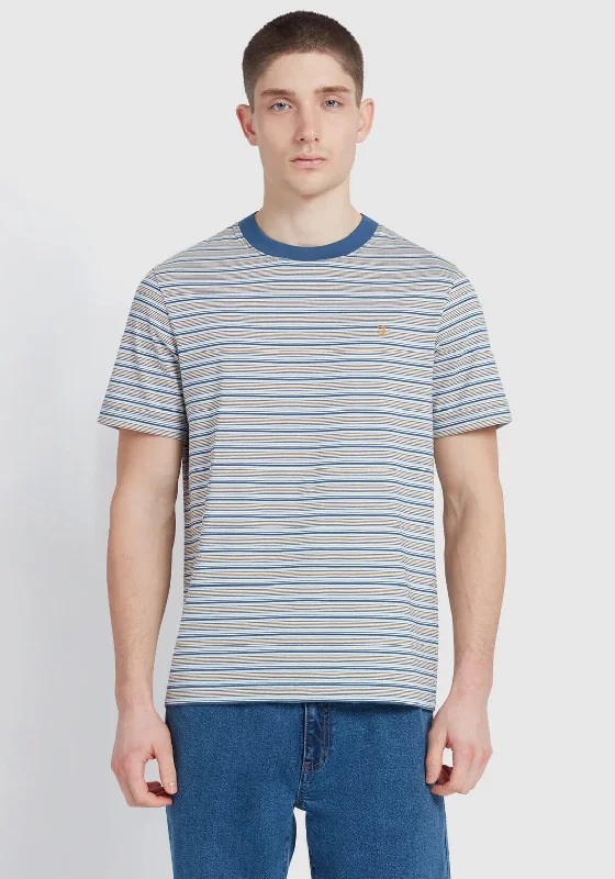 Farah Danny Stripe T-Shirt, Blue Multi Earthy Men's Sustainable 