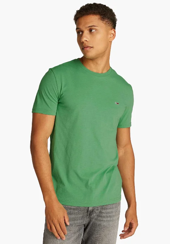 Tommy Jeans Jasper Heathered Extra Slim T-Shirt, Coastal Green Elegant Men's Formal 