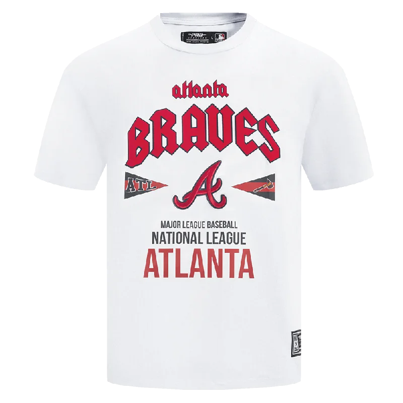 MLB ATLANTA BRAVES CITY TOUR CJ MEN'S DROP SHOULDER TEE (WHITE) Laid