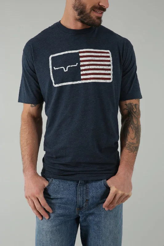 Kimes Ranch Mens American Trucker Tee Navy Cotton Blend S/S T-Shirt Beach