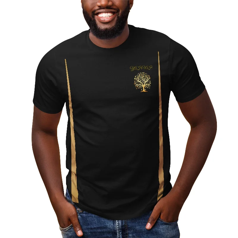 Yahuah-Tree of Life 01 Elect Men's Designer Cotton Jersey T-Shirt Elegant Men's Cashmere