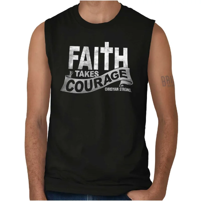 Faith Takes Courage Sleeveless T-Shirt Luxurious Men's High