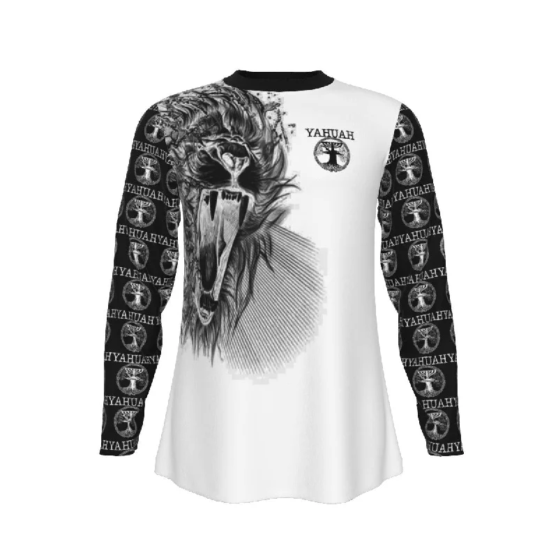 Yahuah-Tree of Life 02-06 Yin Yang Men's Designer Long Sleeve Cotton T-shirt Gym