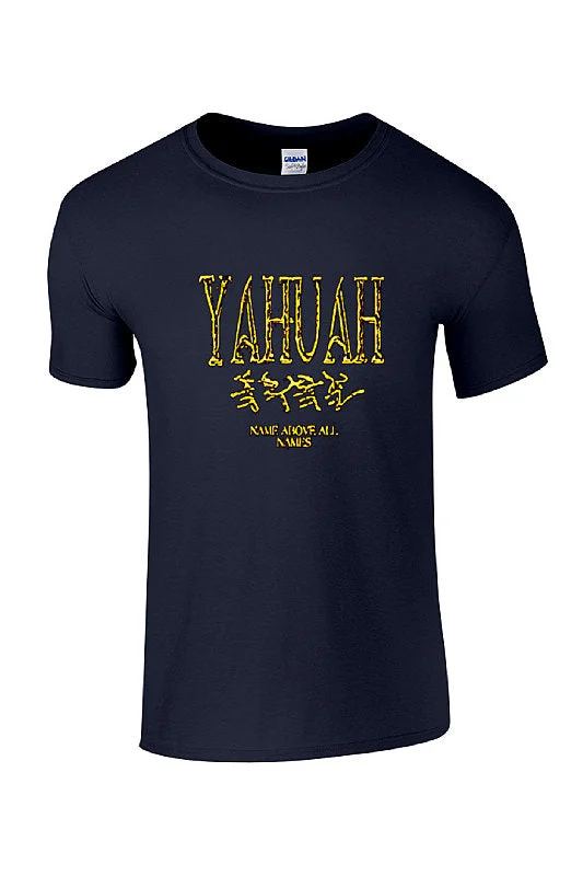 Yahuah-Name Above All Names 01-02 Designer Gildan Softstyle Semi-fit Ringspun Unisex T-shirt (3 colors) Refined Men's Velvet