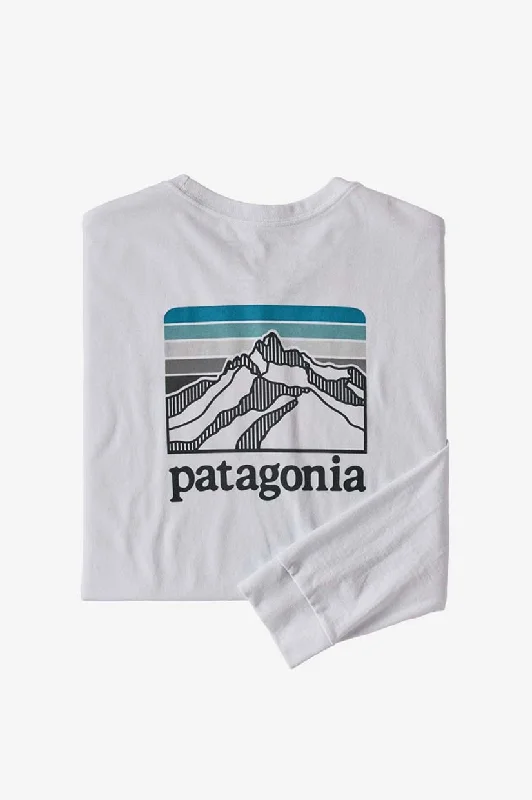 Patagonia L/S Line Logo Ridge Responsibili Tee - White Youthful Men's Pop