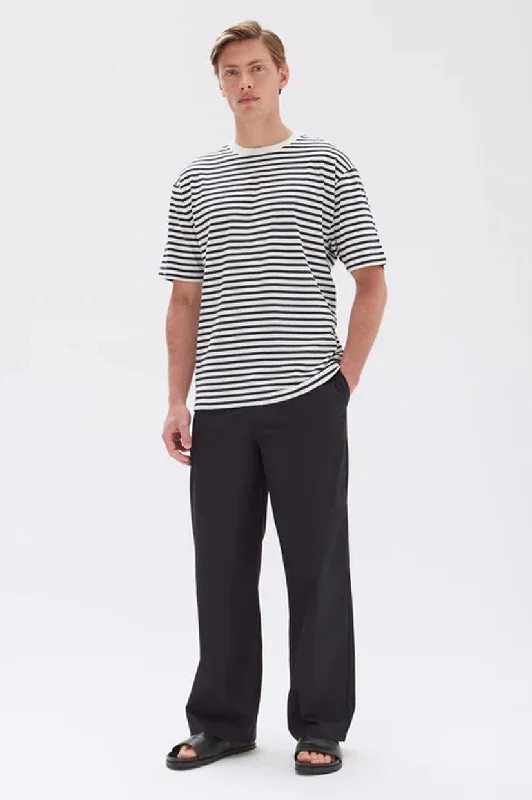 Assembly Harbour Stripe SS Tee - True Navy Artistic Men's Hand