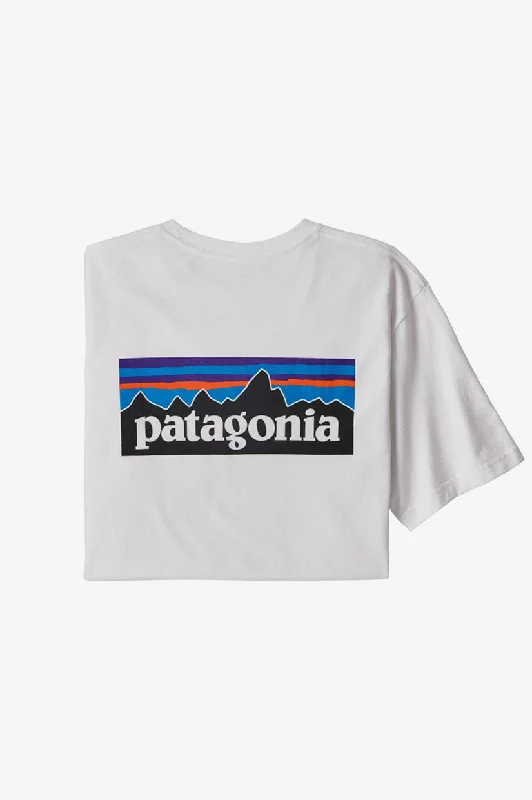 Patagonia P-6 Logo Responsibility Tee - White Dynamic Men's Glow