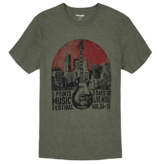 Wrangler Guitar Graphic Tee Cclassic Men's Tweed