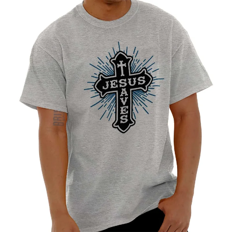 Jesus Christ Saves T Shirt Sporty Men's Tennis