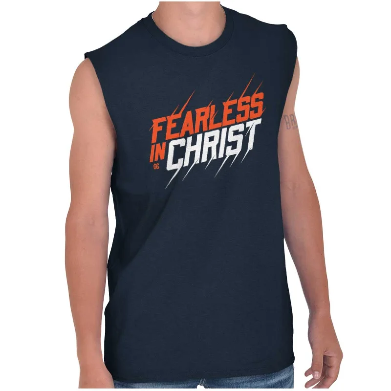 Fearless in Christ Sleeveless T Shirt Monochromatic All