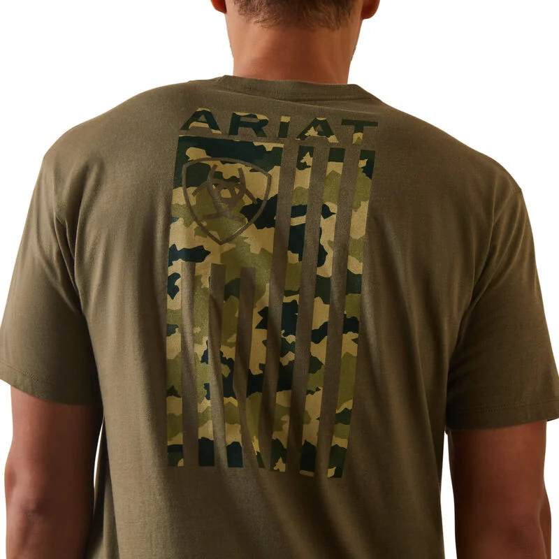 Ariat Tonal Camo Flag T-Shirt Modern Men's Geometric