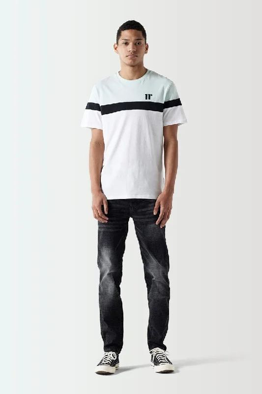 Triple Panel T-Shirt - Glacier Green / Black / White Earthy Men's Hemp