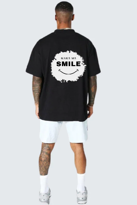 Make me smile oversized pure cotton t-shirt Unique Men's Upcycled