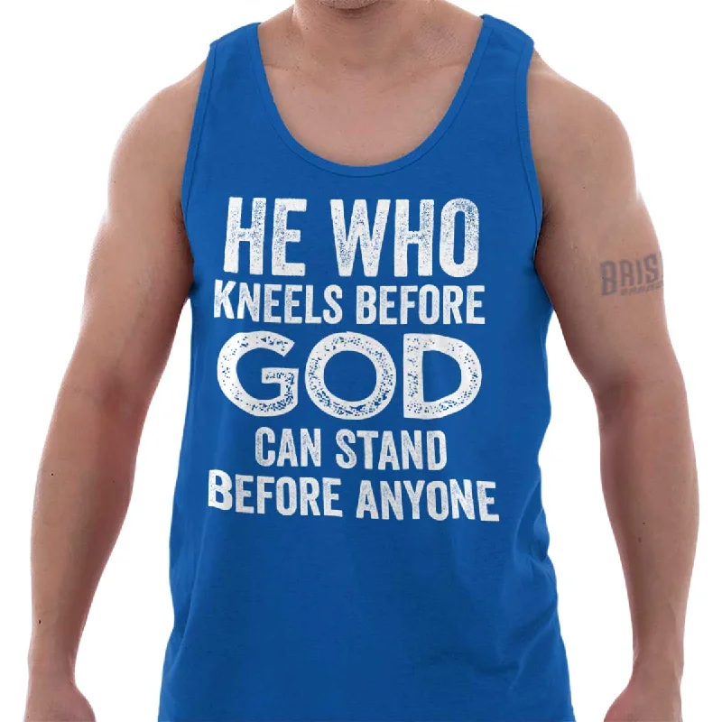 Kneels Before God Tank Top Sleek Men's Metallic