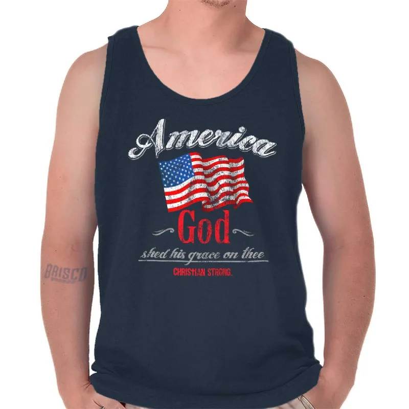 America God Tank Top Minimalist Men's Casual 