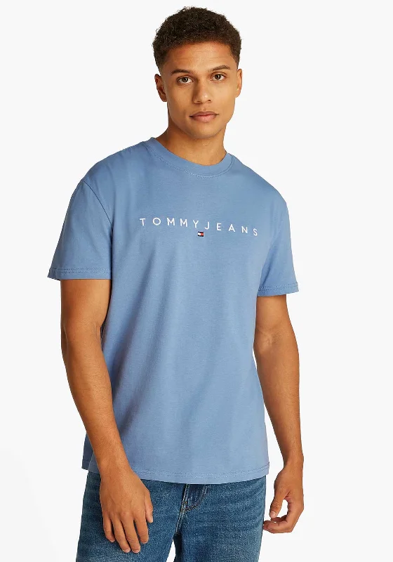 Tommy Jeans Logo Embroidery T-Shirt, Colorado Blue Refined Men's European