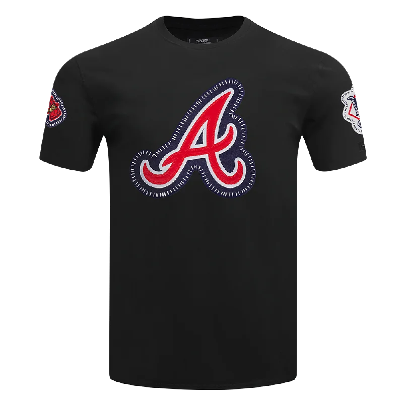 MLB ATLANTA BRAVES DIY PICK STITCH MEN'S SINGLE JERSEY TOP (BLACK) Traditional Men's Wool