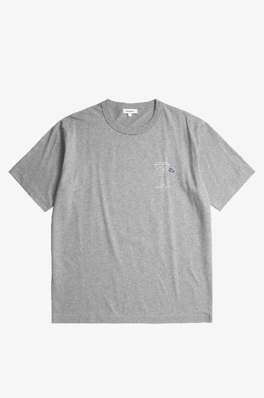 Norse Projects Holger Globe T-Shirt - Grey Polished Men's Silk