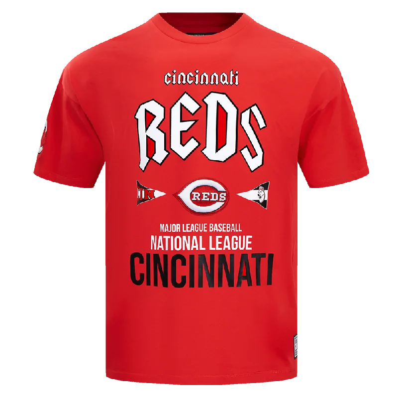 MLB CINCINNATI REDS CITY TOUR COTTON JERSEY MEN'S DROP SHOULDER TEE (RED) Elegant Men's Cashmere