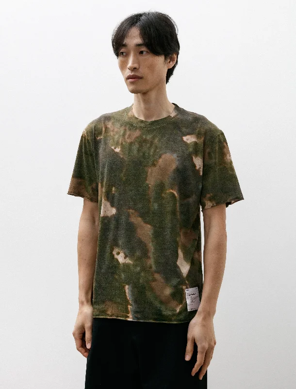 CloudMerino T-Shirt Batik Military Olive Stylish Men's Neon