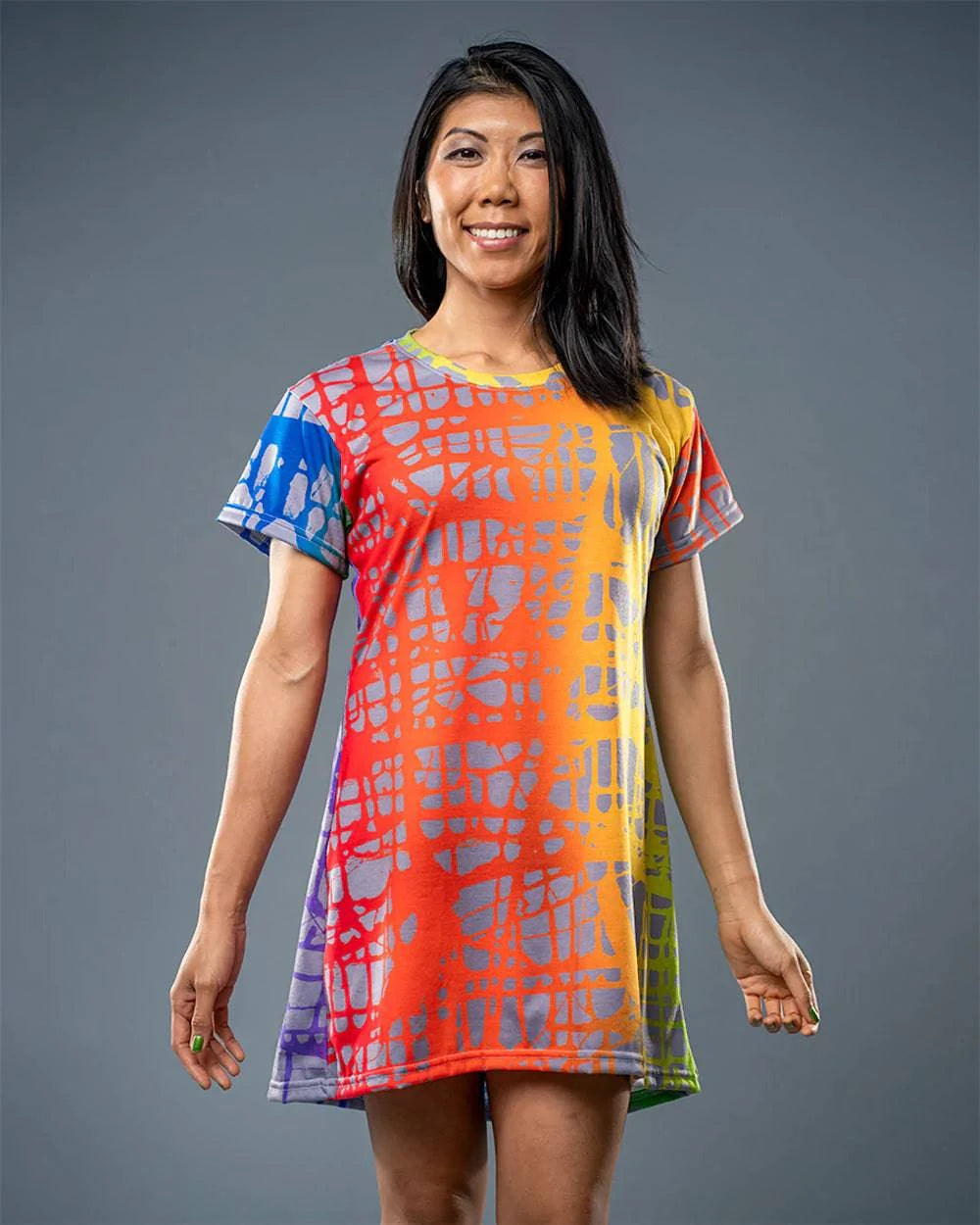 Rainbow Matrix, WOMEN'S T-Shirt DRESS by Jumper Maybach® Luxurious Men's High