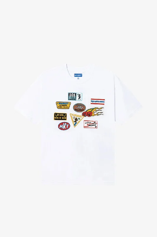 Market Patched T-Shirt - White Artistic Men's Avant